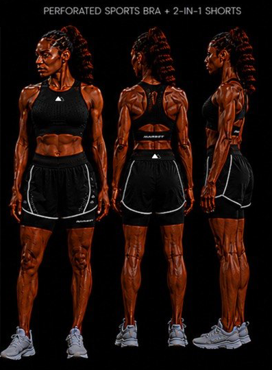 Perforated Sport Bra + 2-1in-1 Shorts